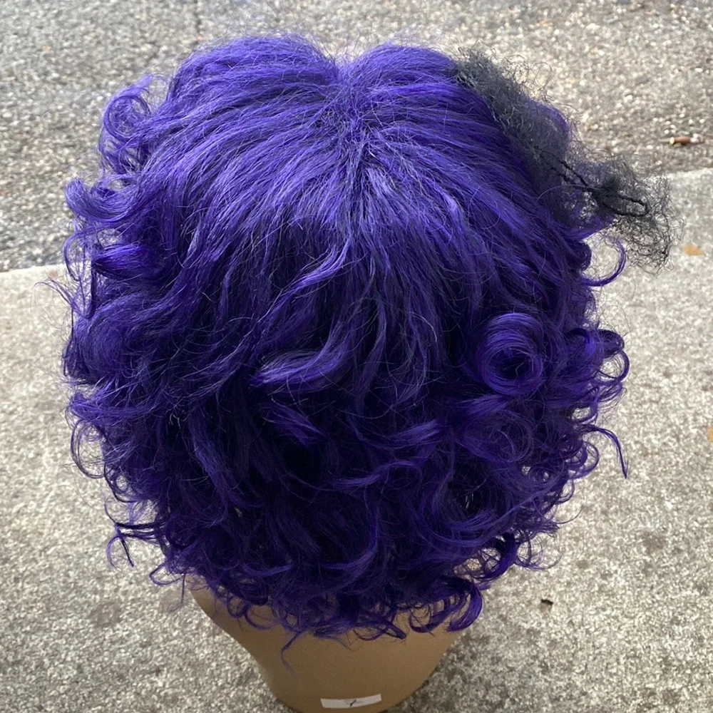 Curly and Wavy Wig collection Purply curly synthetic wig - Picture 4 of 6